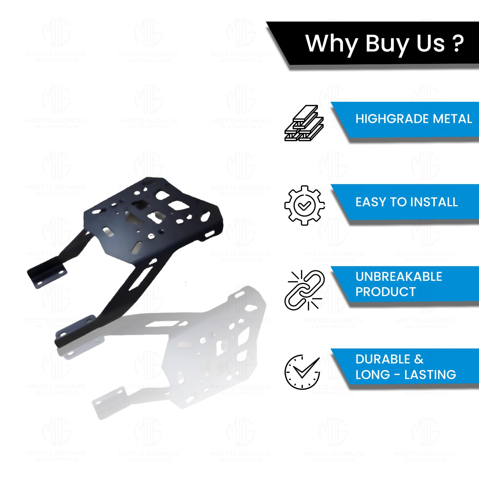 MOTO GENIUS Rear Luggage Rack for RE Interceptor | Durable Expedition Luggage Carrier | Heavy-Duty Rear Rack for Interceptor