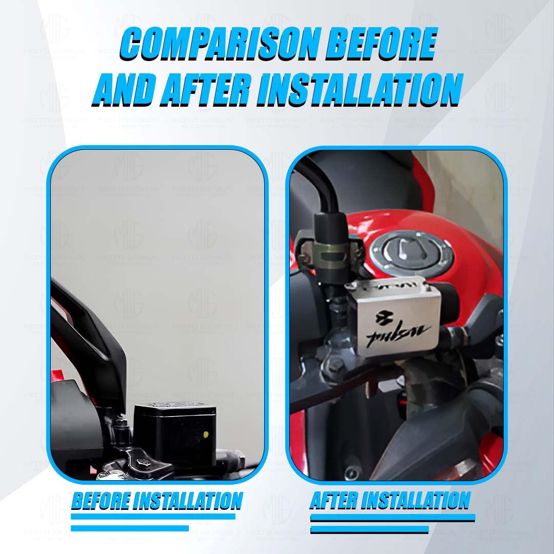 MOTO GENIUS Stainless Steel Front Disc Brake Fluid Reservoir Oil Cap for Pulsar Motorbike Replacement for Enhanced Durability and Performance (Pack of 1)