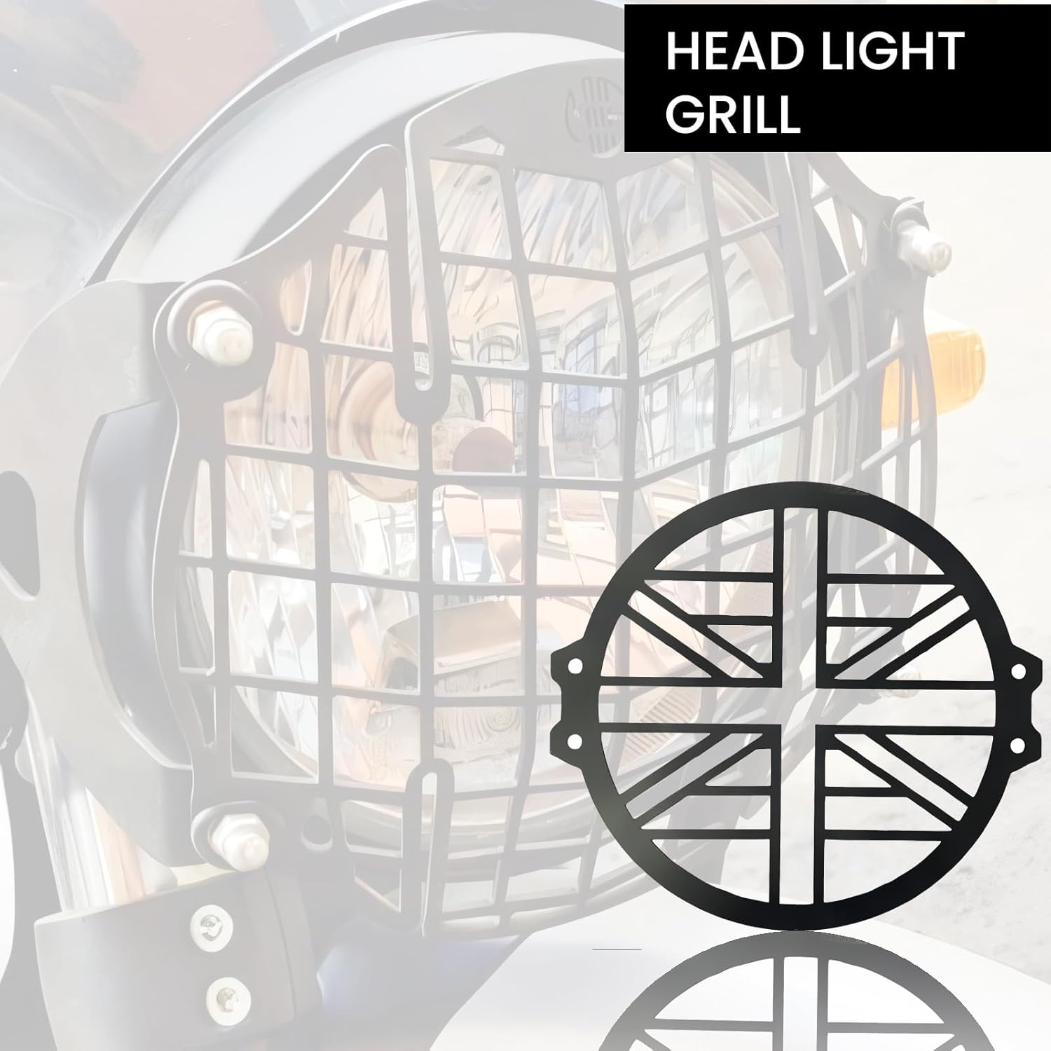 Front Headlight Grill Guard for RE Interceptor | Durable Metal Protective Head Light Frame Protector