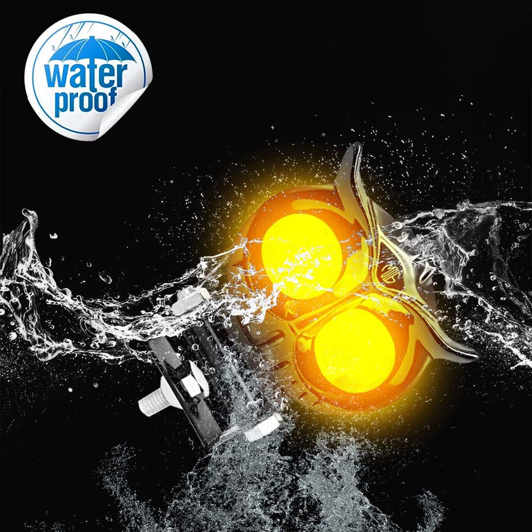 MOTO GENIUS 40W OWL Shape LED Fog Light | Dual Color Yellow & White | Low & High Beam | Universal Fit for Car & Motorcycle | Stylish Projector Lamp Design