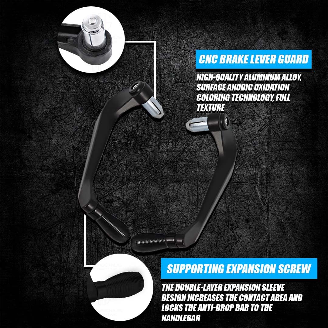 MOTO GENIUS Adjustable CNC Brake Clutch Lever Protector Guard for Motorcycles & Bikes | Universal Fit, Durable Aluminum, Lever Protection, Minimalist Design