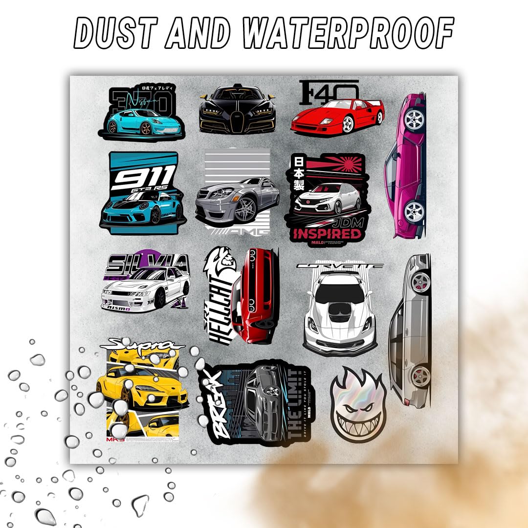 3D Vinyl Car Sticker for Exterior, Waterproof & Fade-Proof Self Adhesive Car Decal for Rear Glass, Bumper, Windshield & Car Styling Accessories (19 PC)