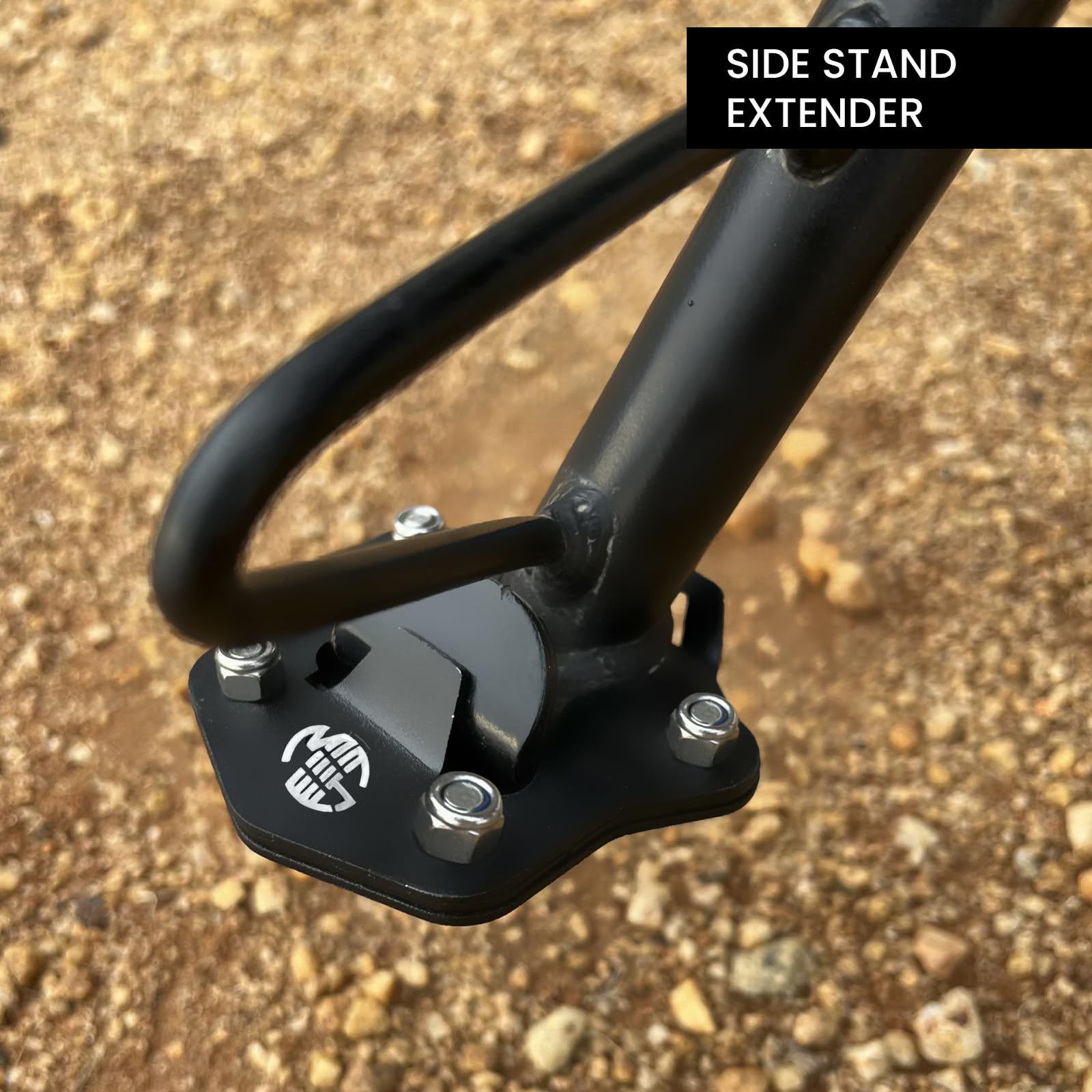 MOTO GENIUS Stainless Steel Side Stand Extender for RE Himalayan BS3/BS4/BS6/Scram Motorbike | Heavy Duty Parking Support & Stability Enhancer (Black)