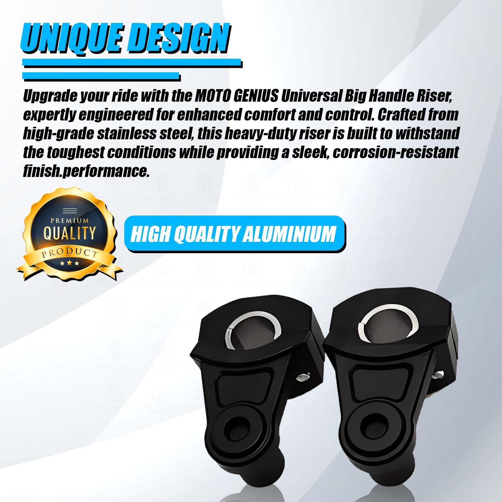 MOTO GENIUS Universal Handlebar Riser | Handle Clamps Riser for All Bikes | Handlebar Riser Kit