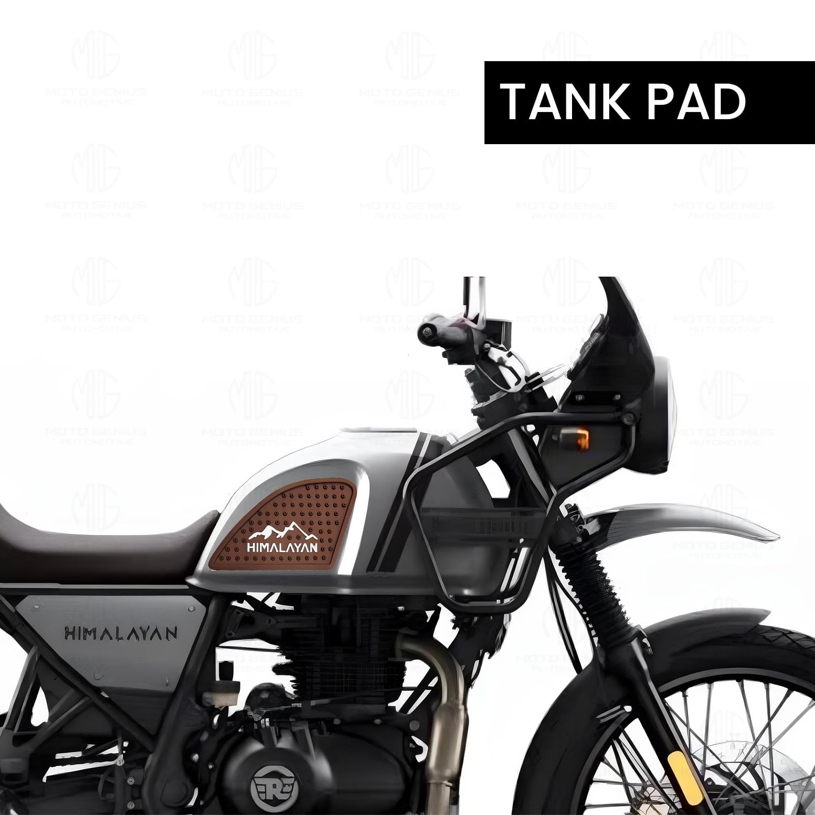 MOTO GENIUS Himalayan Tank Pads | Premium Tank Protection Pads |Anti-Slip and Scratch-Resistant Design |Stylish and Durable for Himalayan BS3/BS4/BS6BS/SCRAM ()
