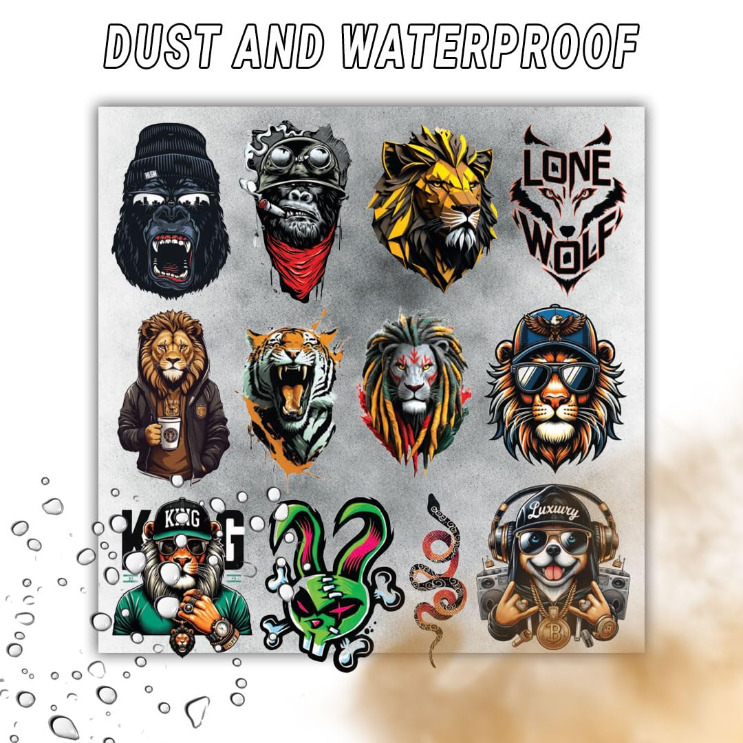 animal bike car laptop helmet 3d vinyl sticker waterproof decal for laptop bike car helmet