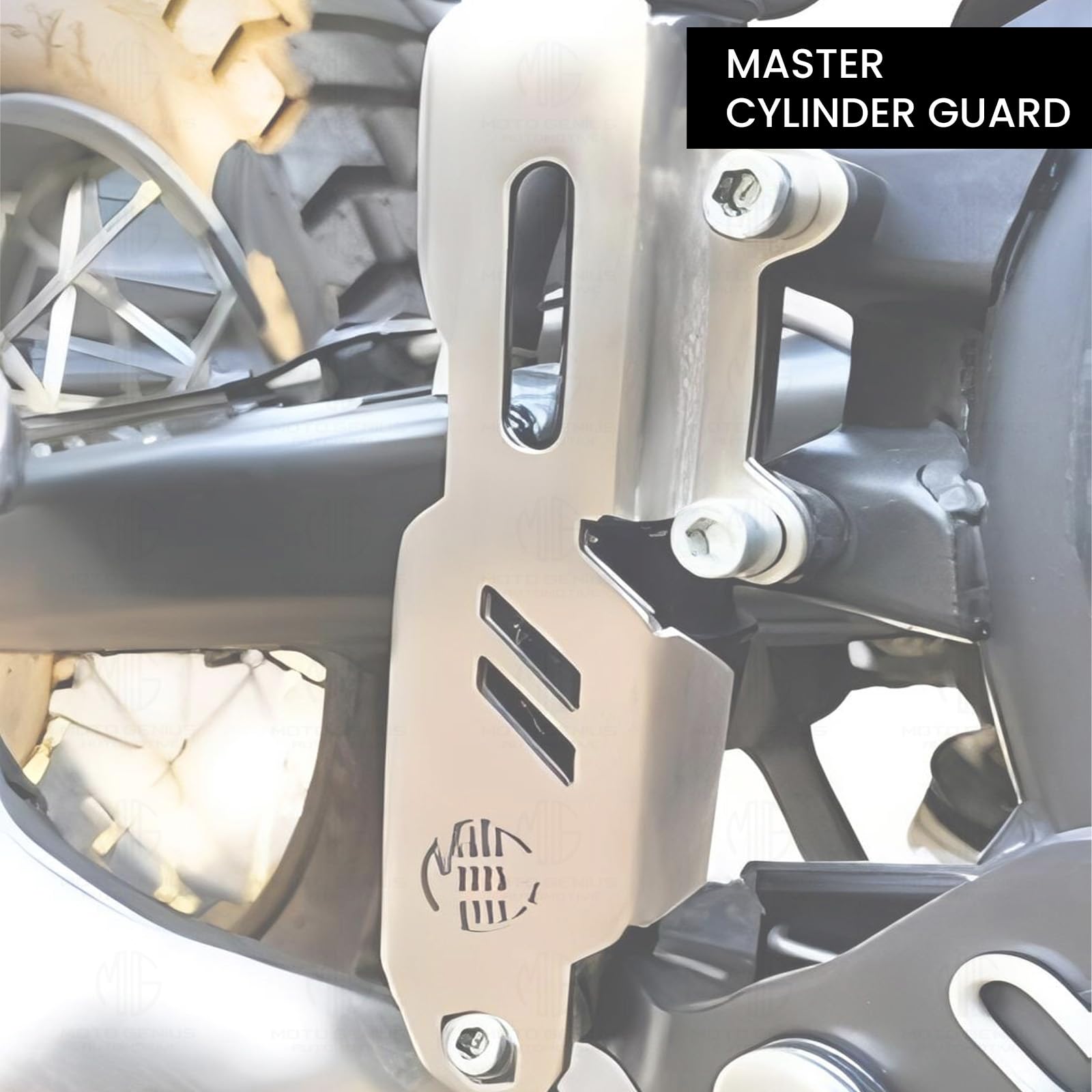 MOTO GENIUS Stainless Steel Master Cylinder Guard for RE Himalayan BS3/BS4/BS6/Scram Motorbike | Impact-Resistant Protection for Motorcycle Brake Systems