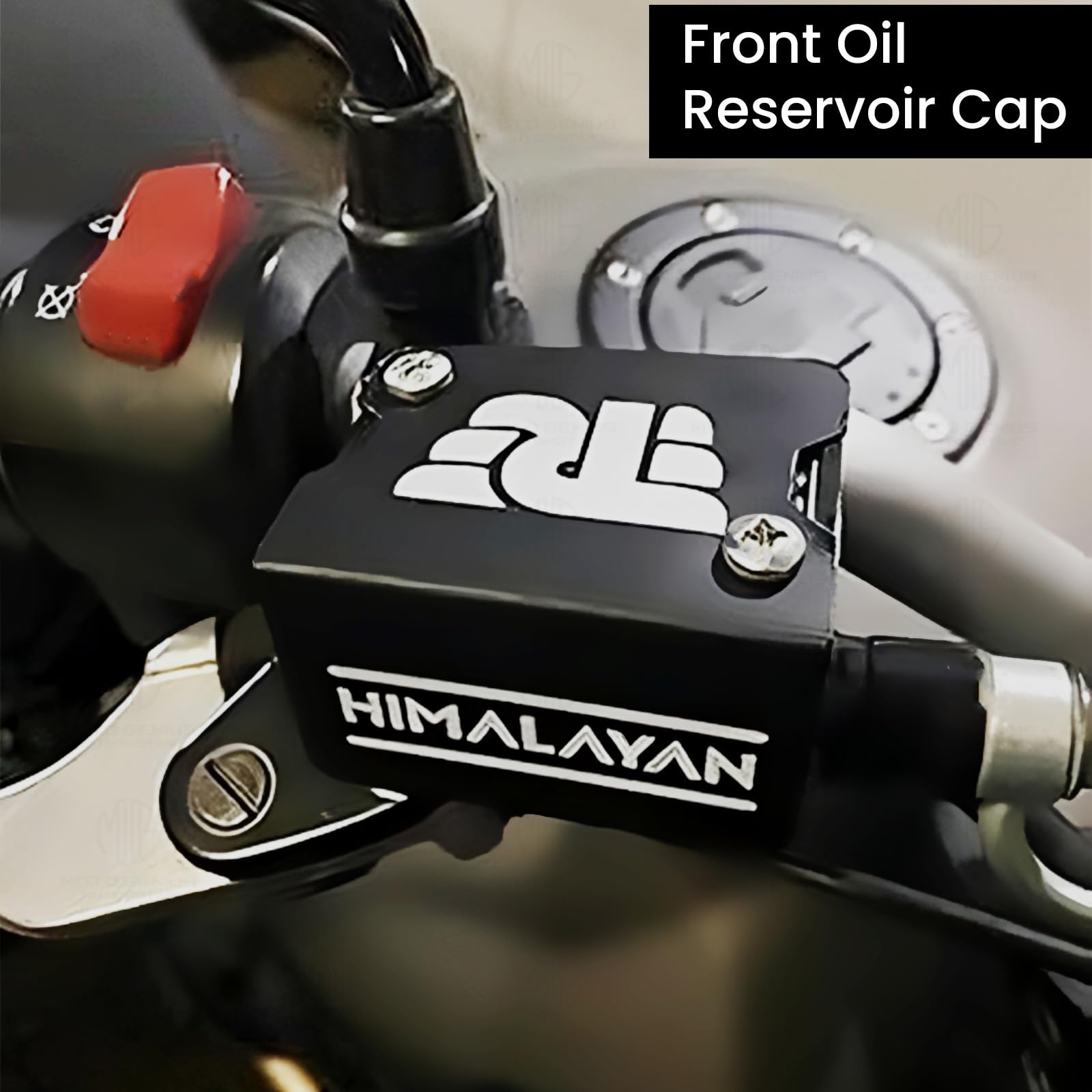 MOTO GENIUS Stainless Steel Front Disc Brake Fluid Reservoir Oil Cap for RE Himalayan BS3/BS4/BS6/Scram Motorbike | Replacement for Enhanced Durability and Performance (Pack of 1) ()