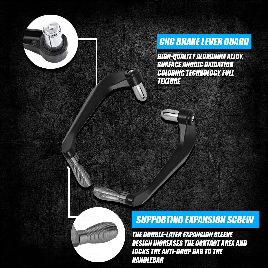 MOTO GENIUS Adjustable CNC Brake Clutch Lever Protector Guard for Motorcycles & Bikes | Universal Fit, Durable Aluminum, Lever Protection, Minimalist Design