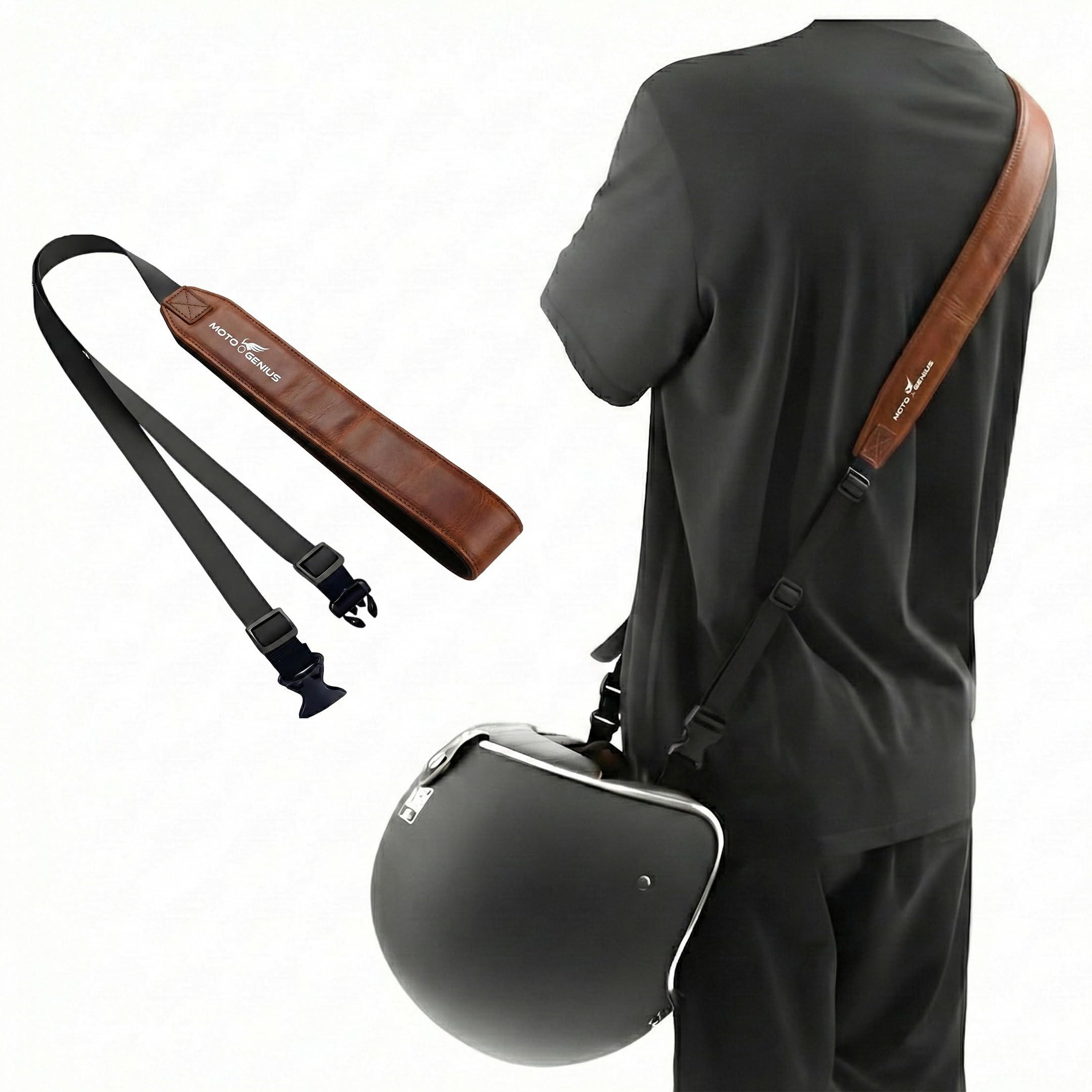 Helmet carrier shoulder Belt / Strap, Hands-Free, Adjustable, Breathable Polyester Shoulder Strap for Easy Helmet Carry