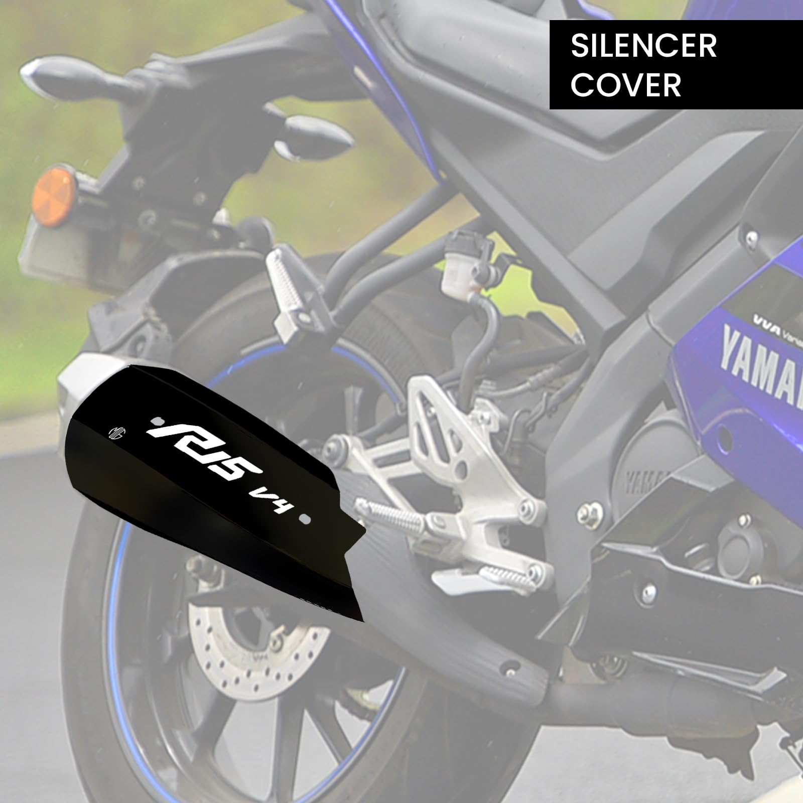 MOTO GENIUS Stainless Steel Exhaust Cover Silencer Protector for R15 V4 | Premium Exhaust Heat Shield Protector for Enhanced Durability and Style | Easy Installation