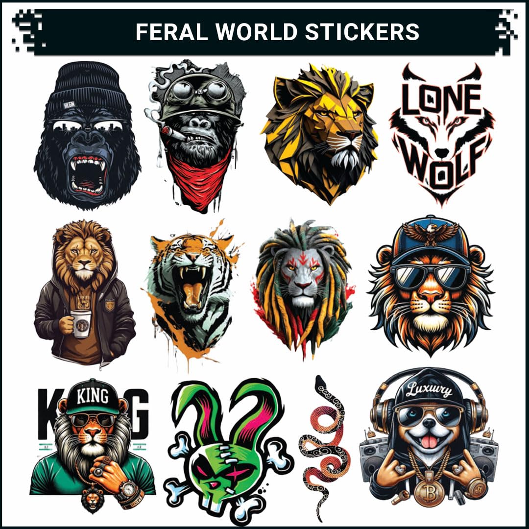 animal bike car laptop helmet 3d vinyl sticker waterproof decal for laptop bike car helmet