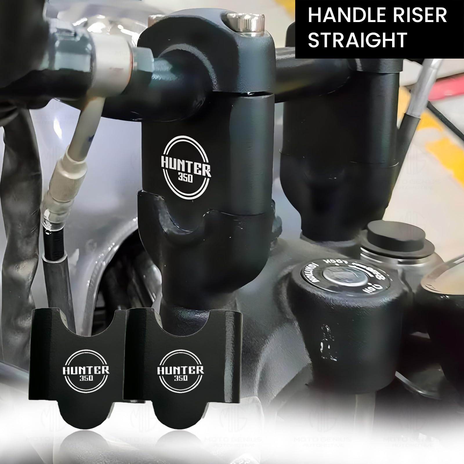 MOTO GENIUS Adjustable Handle Riser Hunter |Enhances Comfort and Control | Height Riser Clamp Compatible with RE Hunter (Angular)
