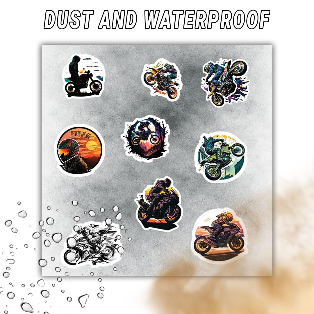 Racing Bike 3D Vinyl Stickers | Waterproof, Fade-Proof, Self-Adhesive Decals for Helmet, Bike, Car, Laptop & Mobile | Sports Bike Graphic Stickers (BIKE8-9PC)