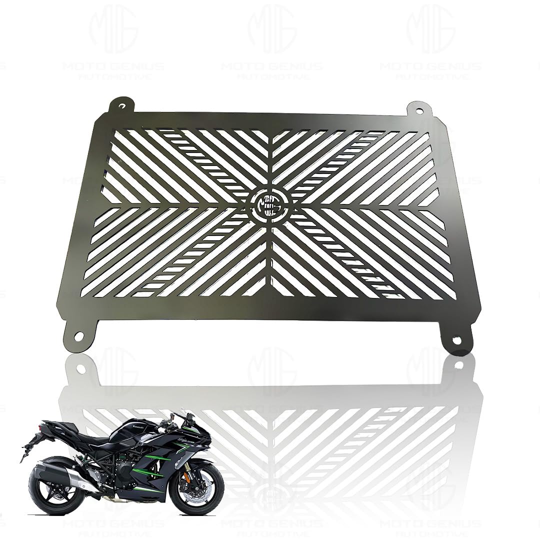 MOTO GENIUS Stainless Steel Radiator Grill Cover Guard Protector for Ninja 400 | Engine Cooling Protection | Rust-Resistant, Durable, Easy Installation ()