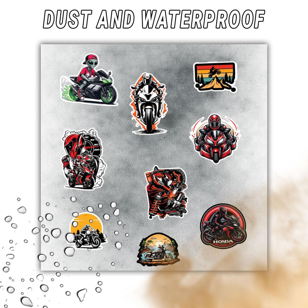 Racing Bike 3D Vinyl Stickers | Waterproof, Fade-Proof, Self-Adhesive Decals for Helmet, Bike, Car, Laptop & Mobile | Sports Bike Graphic Stickers (BIKE6-9PC)