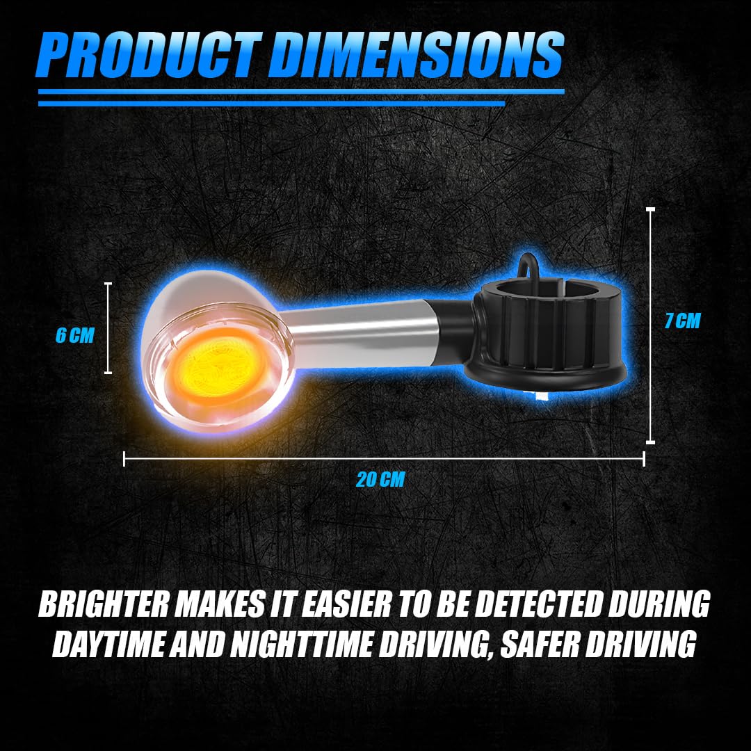 MOTO GENIUS Premium LED Turn Signal Indicators for RE Classic 350, Bullet 350, Reborn | Waterproof, High-Brightness Automotive-Grade LEDs, Durable Virgin Plastic Body (Set of 4) Chrome Finish