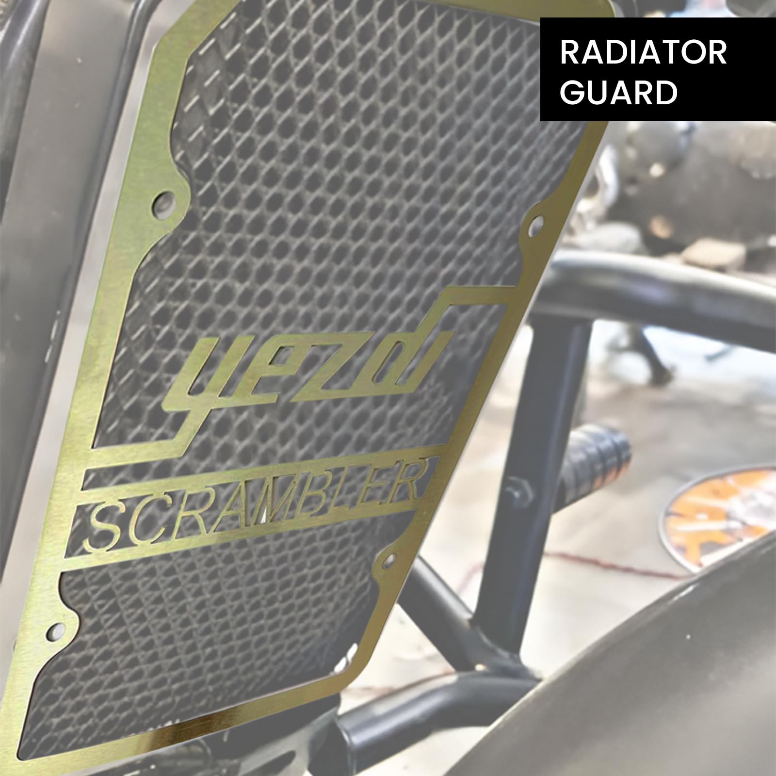 MOTO GENIUS Radiator Guard for Yezdi Scrembler Motorbike | Durable Stainless Steel Protector |Essential Accessory for Motorcycle Radiator Protection