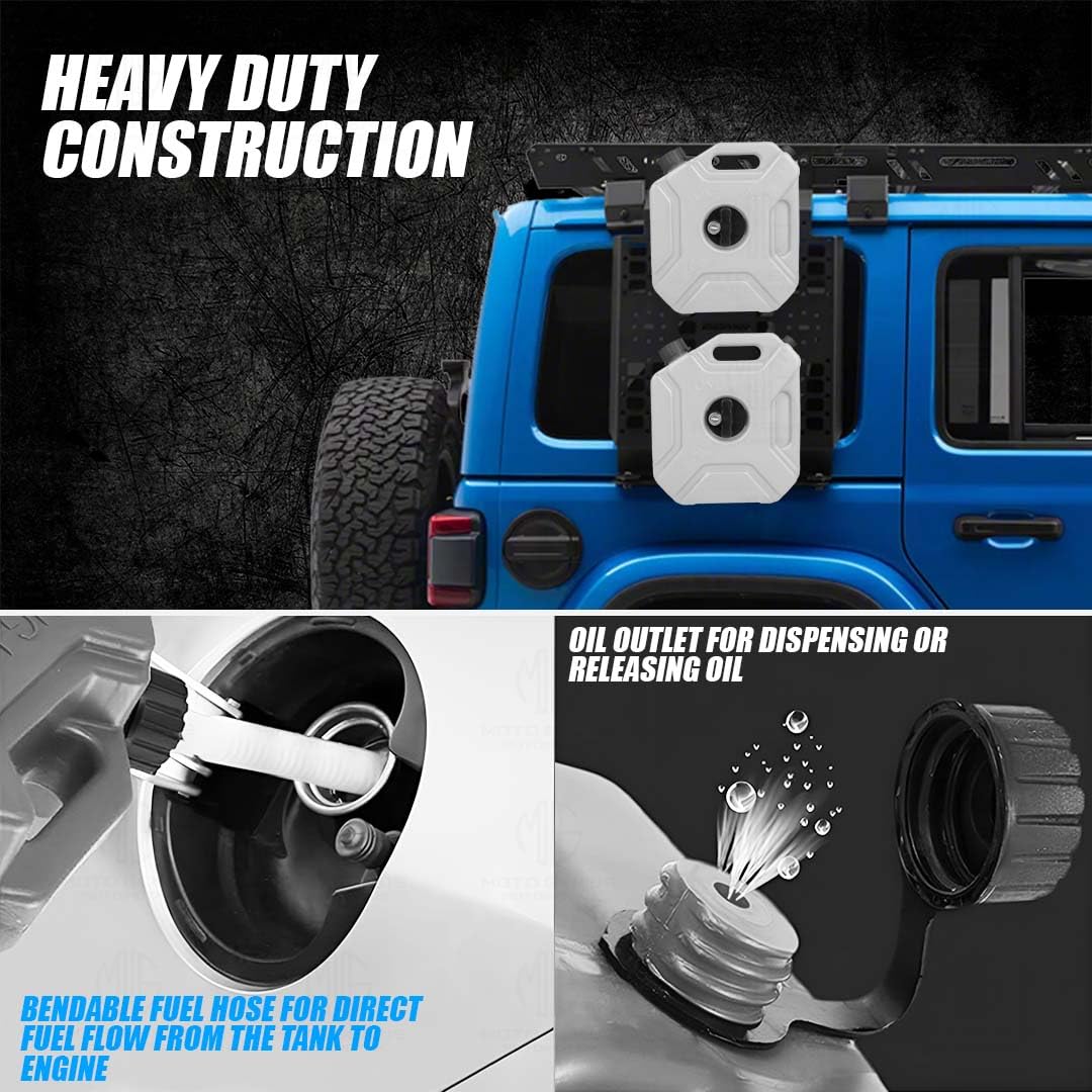 Universal 5 Liter Fuel Jerry Can With Clamp and Cap For Motorcycle | Fuel Container Heavy Duty construction for Petrol/diesel/kerosene Storage