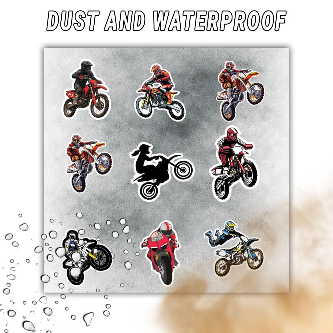 Racing Bike 3D Vinyl Stickers | Waterproof, Fade-Proof, Self-Adhesive Decals for Helmet, Bike, Car, Laptop & Mobile | Sports Bike Graphic Stickers (BIKE3-9PC)