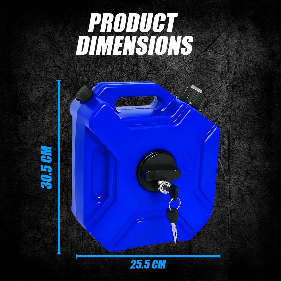 Universal 5 Liter Fuel Jerry Can With Clamp and Cap For Motorcycle | Fuel Container Heavy Duty construction for Petrol/diesel/kerosene Storage
