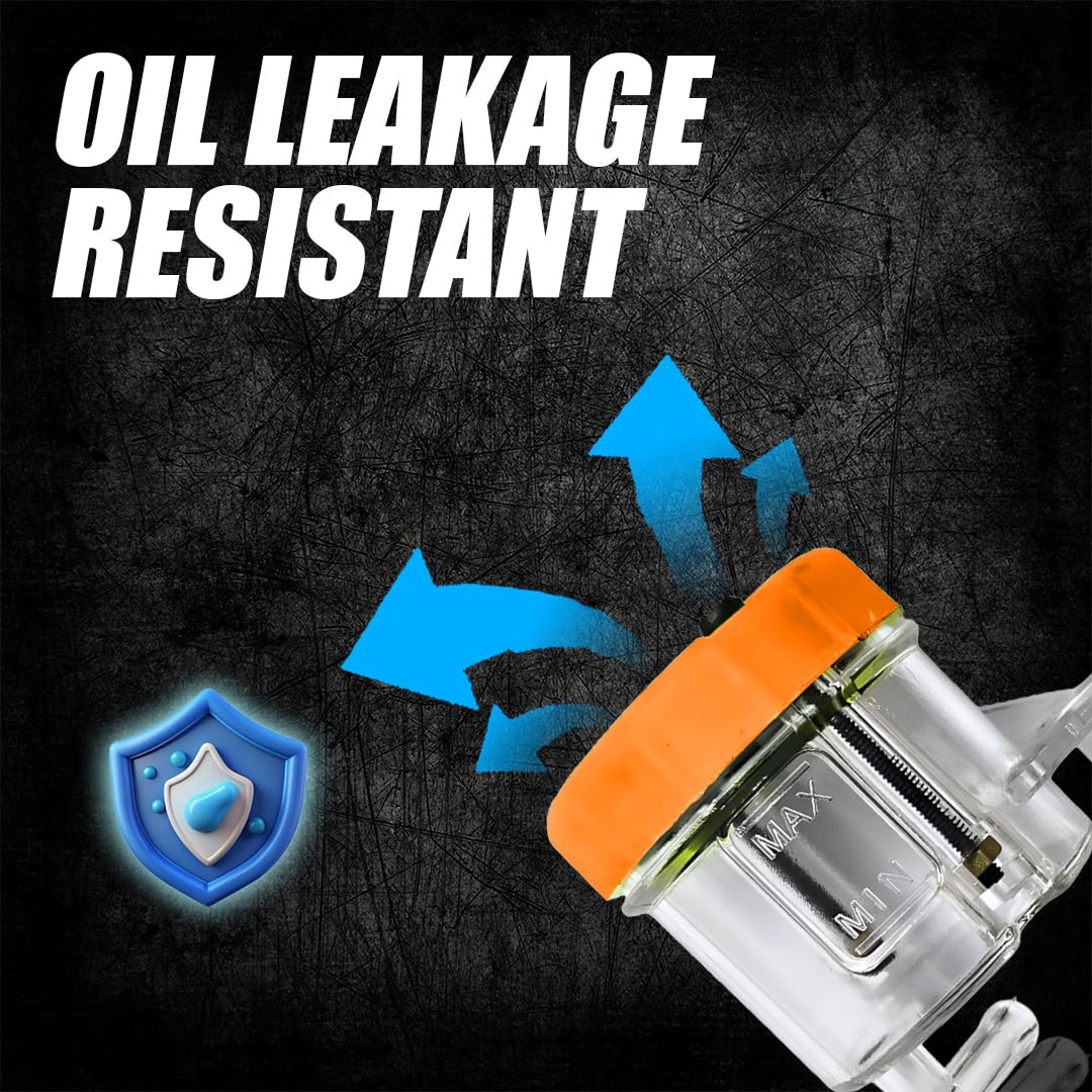 MOTO GENIUS Universal Motorcycle Front Brake Clutch Fluid Reservoir Tank | Durable Plastic Master Cylinder Oil Cup for Hydraulic Brake and Clutch Systems