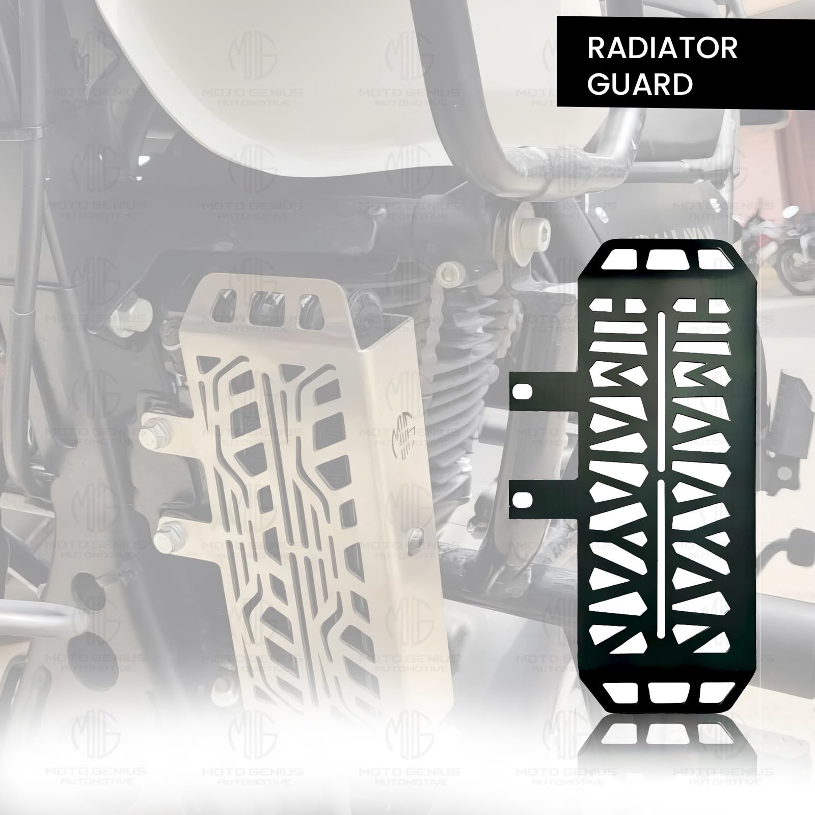 MOTO GENIUS Radiator Guard for Himalayan BS3/BS4/BS6/Scram Motorbike | Durable Metal Protector |Essential Accessory for Motorcycle Radiator Protection (Himalayan)