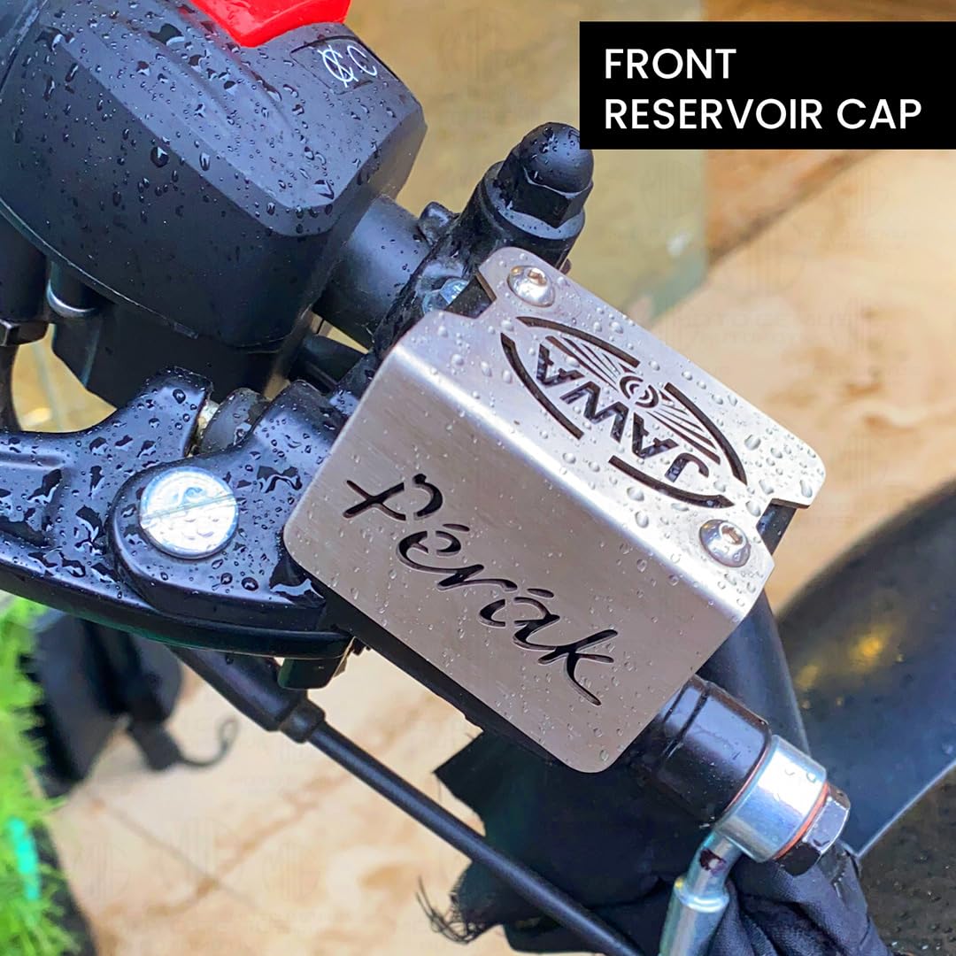 MOTO GENIUS Stainless Steel Front Disc Brake Fluid Reservoir Oil Cap for JAWA PERAK Motorbike Replacement for Enhanced Durability and Performance (Pack of 1)