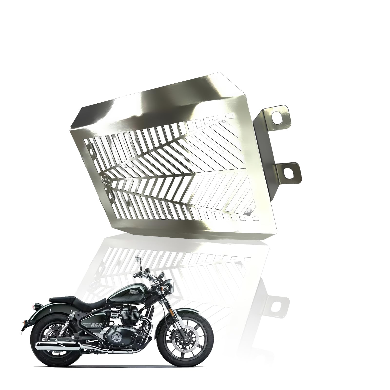 MOTO GENIUS Radiator Guard for RE Super Meteor 650 | Durable Stainless Steel Protector |Essential Accessory for Motorcycle Radiator Protection (Honeycomb Design)