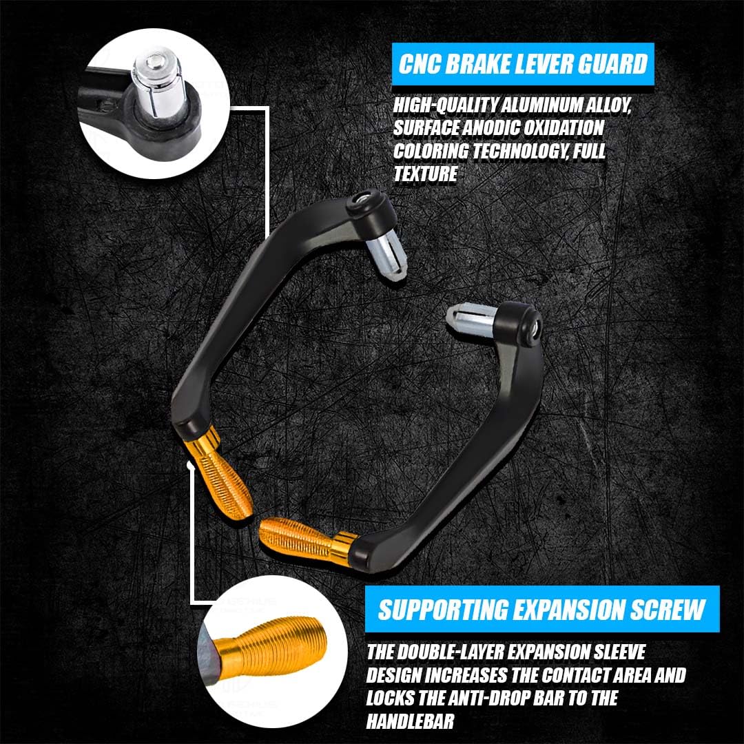MOTO GENIUS Adjustable CNC Brake Clutch Lever Protector Guard for Motorcycles & Bikes | Universal Fit, Durable Aluminum, Lever Protection, Minimalist Design ()