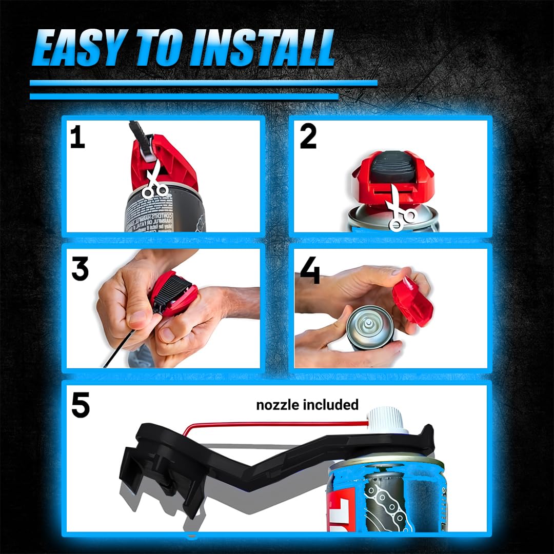 Motorcycle Chain Cleaner and Lube Applicator Tool Kit | Durable Brush for Deep Cleaning and Maintenance