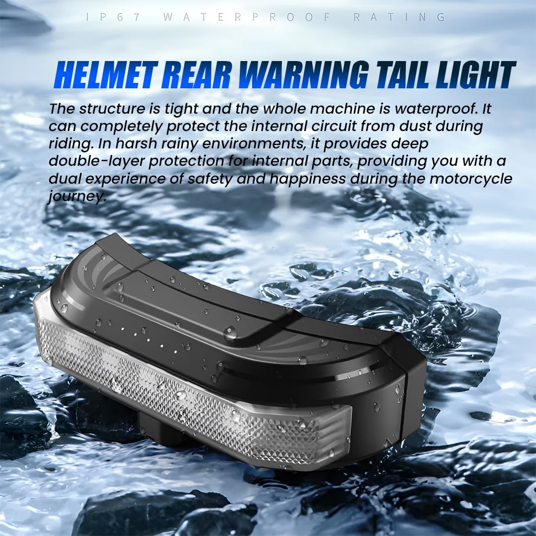 MOTO GENIUS BT80 Motorcycle Helmet Bluetooth Headset with LED Warning Light, Magnetic Mount, Bass Speakers, Fast Charging, Waterproof, for All Helmets