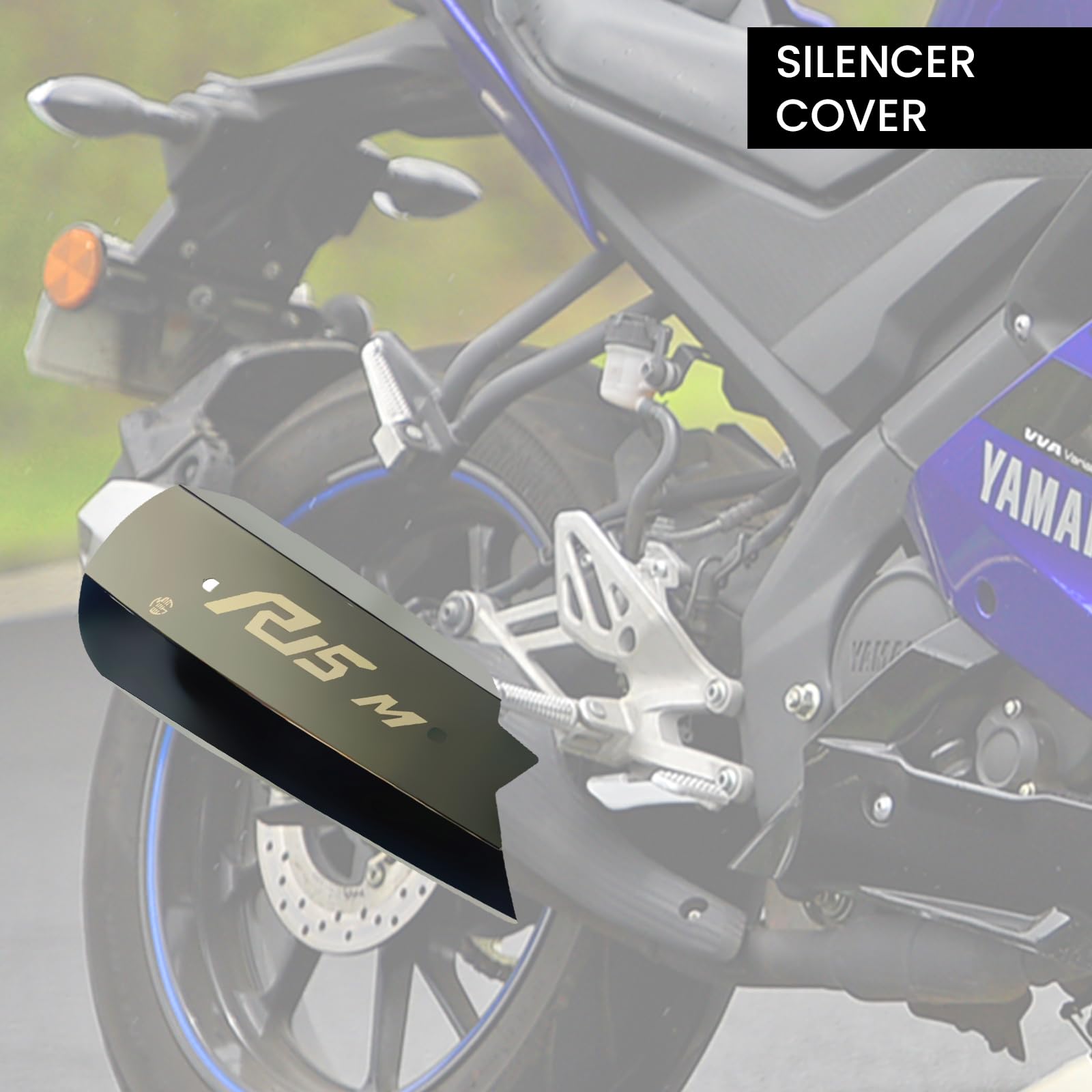 MOTO GENIUS Exhaust Cover Silencer Protector for R15 V4 | Premium Exhaust Heat Shield Protector for Enhanced Durability and Style | Easy Installation | R15-M ()