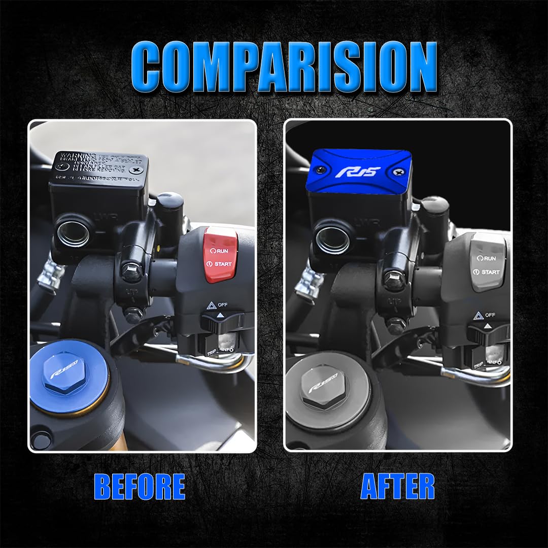 MOTO GENIUS Aluminium Front Brake Fluid Reservoir Cap for R15 | CNC Replacement Cover for Disc Brake Master Cylinder, Durable & Rust-Proof Upgrade