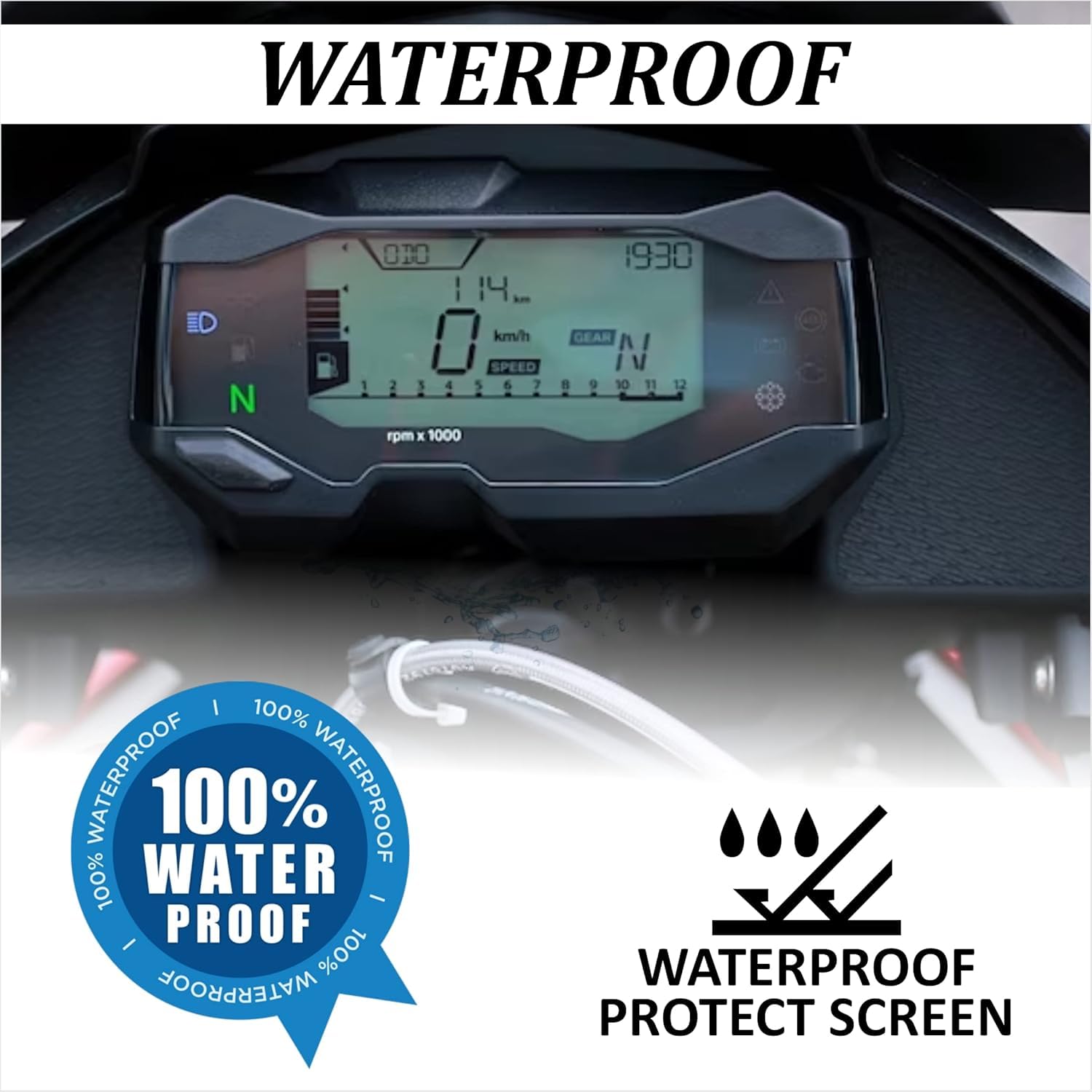 MOTO GENIUS Digital Meter Guard 9H Nano Glass Screen Protector for G310R & G310GS | Scratch & Water Resistant | Motorcycle Dashboard Accessory