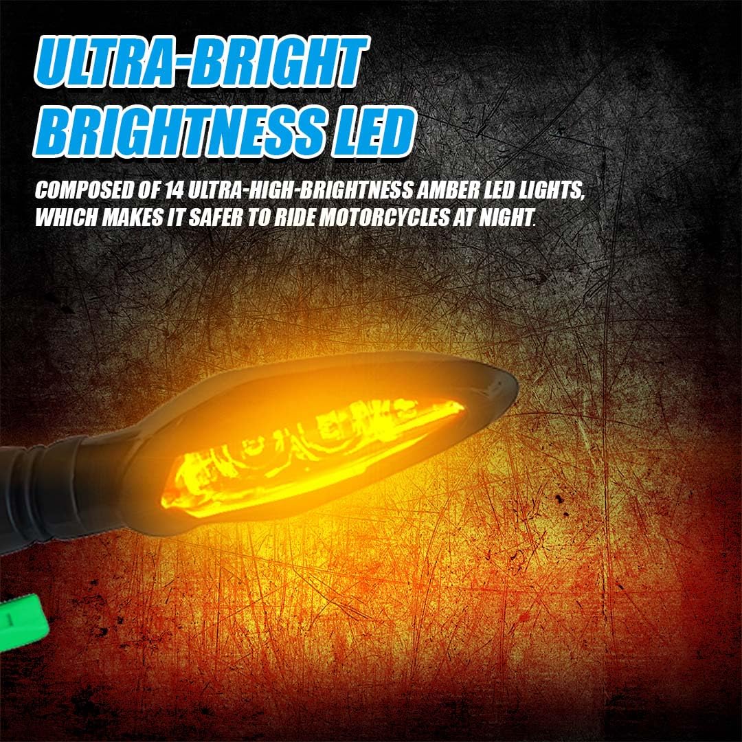 MOTO GENIUS KTM Waterproof Flexible Unbreakable Premium Silicone Rubber LED Indicator Light - High Brightness Universal Fit for All Bikes (2 Pieces)