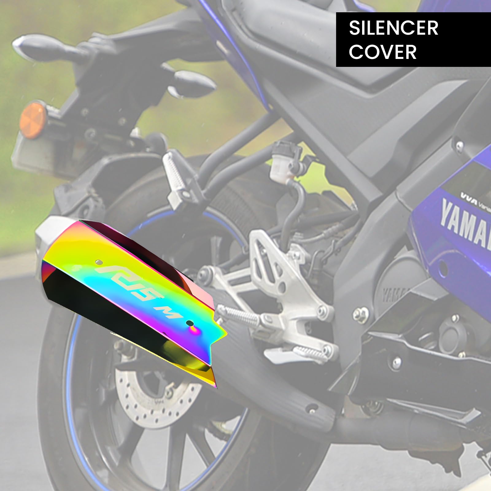 MOTO GENIUS Stainless Steel Exhaust Cover Silencer Protector for R15 V4 | Premium Exhaust Heat Shield Protector for Enhanced Durability and Style | Easy Installation