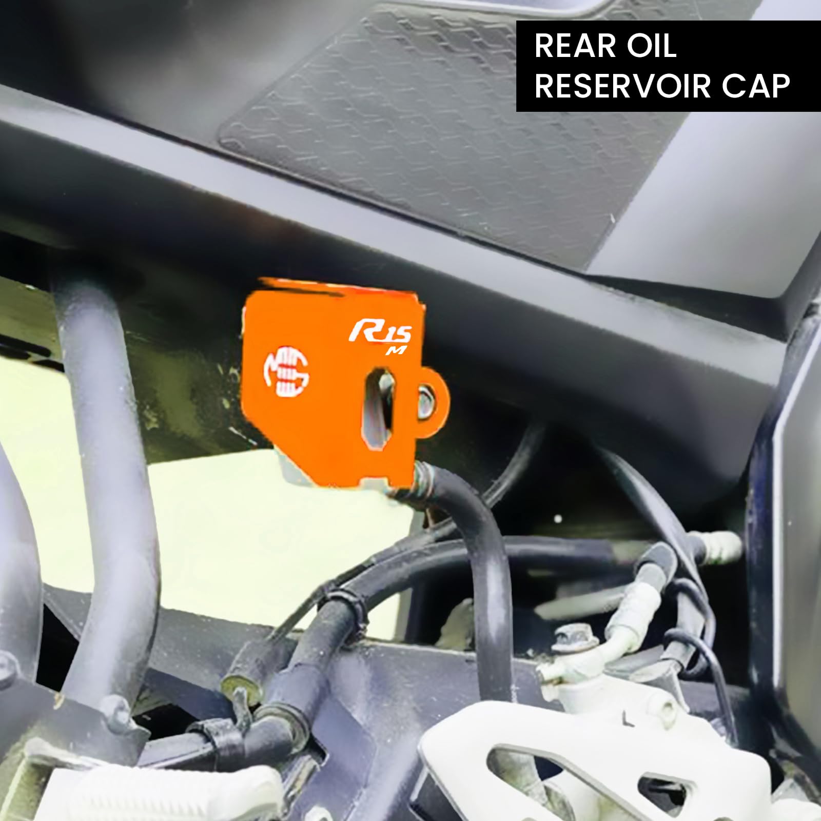 MOTO GENIUS Rear Brake Oil Container Guard for R15 V4 | Durable Protection and Stylish Design for Motorcycles R15-V4