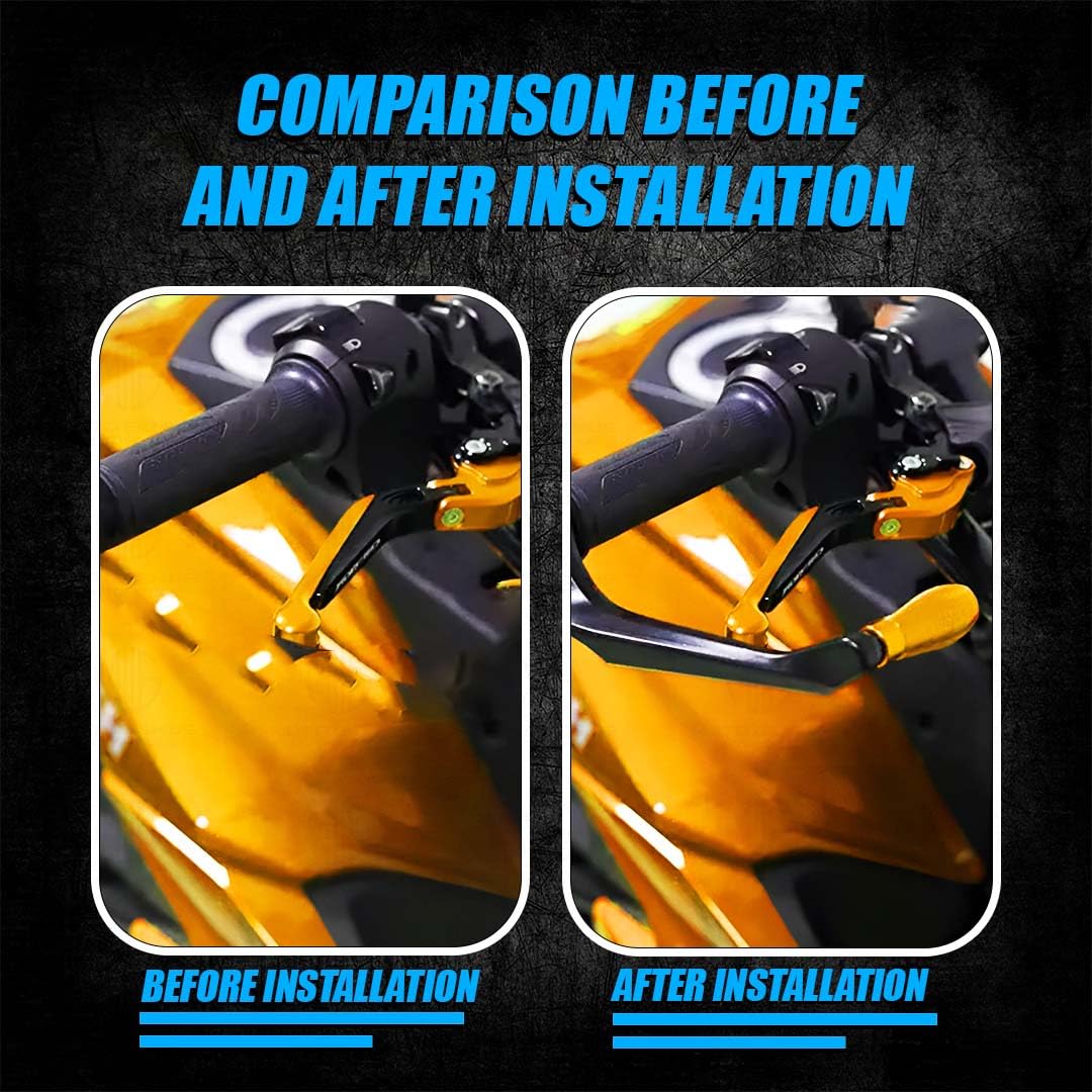 MOTO GENIUS Adjustable CNC Brake Clutch Lever Protector Guard for Motorcycles & Bikes | Universal Fit, Durable Aluminum, Lever Protection, Minimalist Design ()