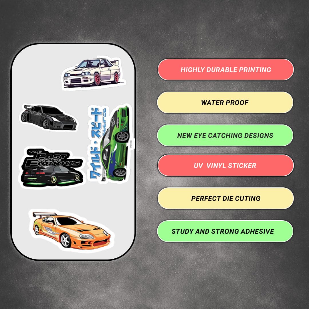 3D Vinyl Car Sticker for Exterior, Waterproof & Fade-Proof Self Adhesive Car Decal for Rear Glass, Bumper, Windshield & Car Styling Accessories (9 PC) (Car6-9PC)