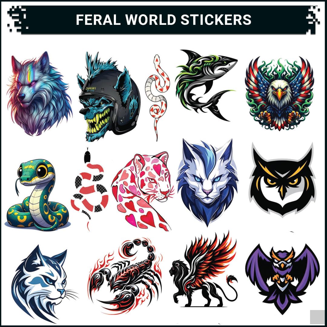 animal bike car laptop helmet 3d vinyl sticker waterproof decal for laptop bike car helmet