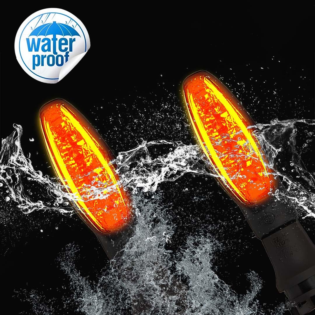 MOTO GENIUS Waterproof Flexible Silicone Rubber LED Indicator Light for FZ, R15, MT15 (BS4 + BS6), Ray Z | Unbreakable, Premium, and Durable Motorcycle Turn Signal Lights (2 Pieces)