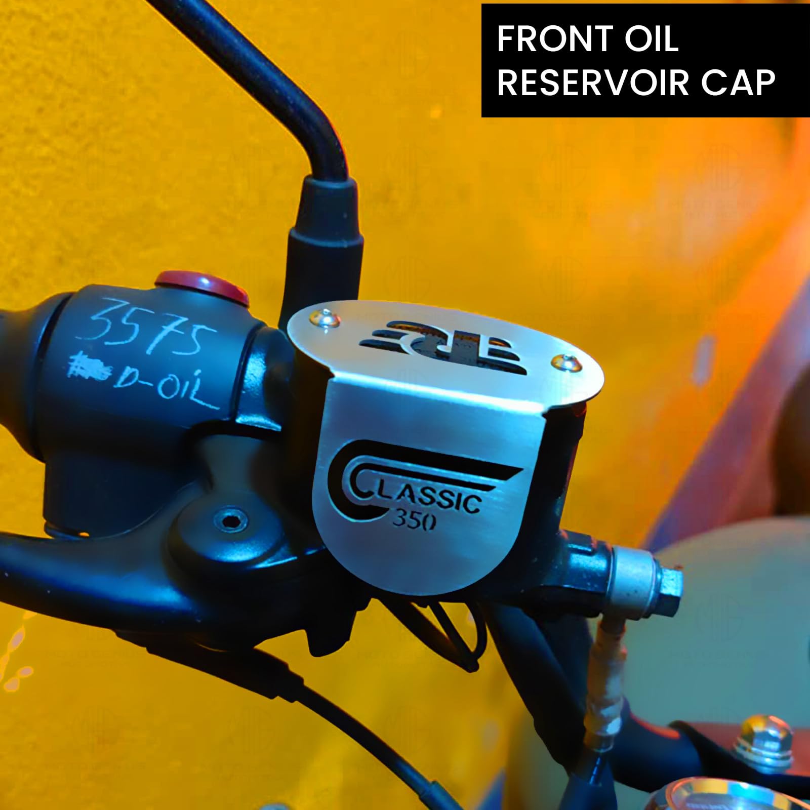MOTO GENIUS Stainless Steel Front Disc Brake Fluid Reservoir Oil Cap for RE Himalayan BS3/BS4/BS6/Scram Motorbike | Replacement for Enhanced Durability and Performance (Pack of 1) ()