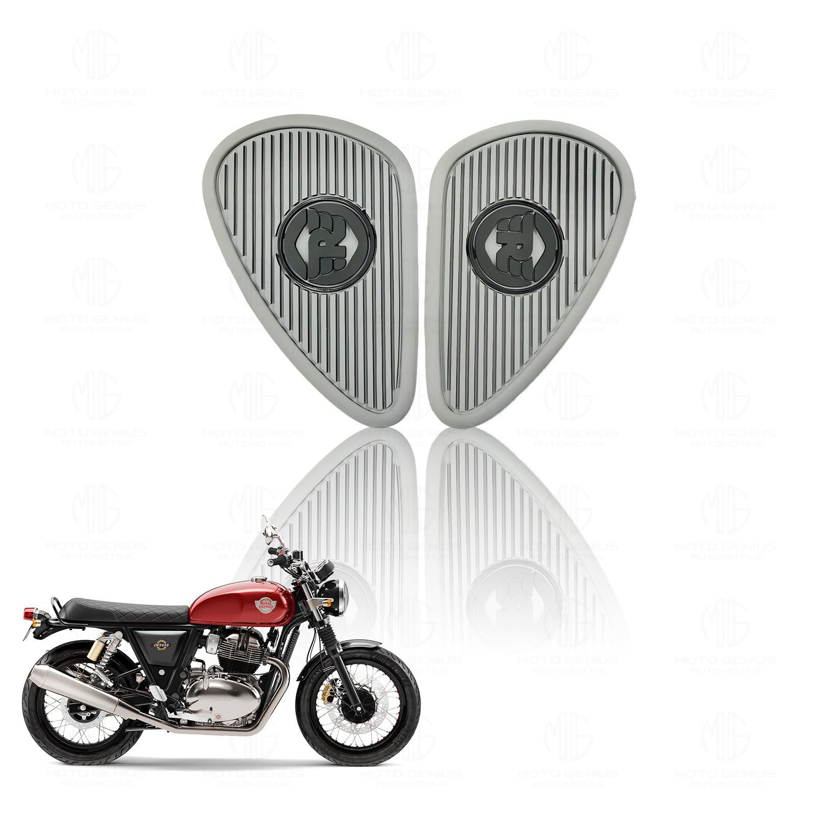 MOTO GENIUS Silicone Tank Pads for RE Interceptor | Premium Tank Protection Pads |Anti-Slip and Scratch-Resistant Design |Stylish and Durable (Pack of 2)