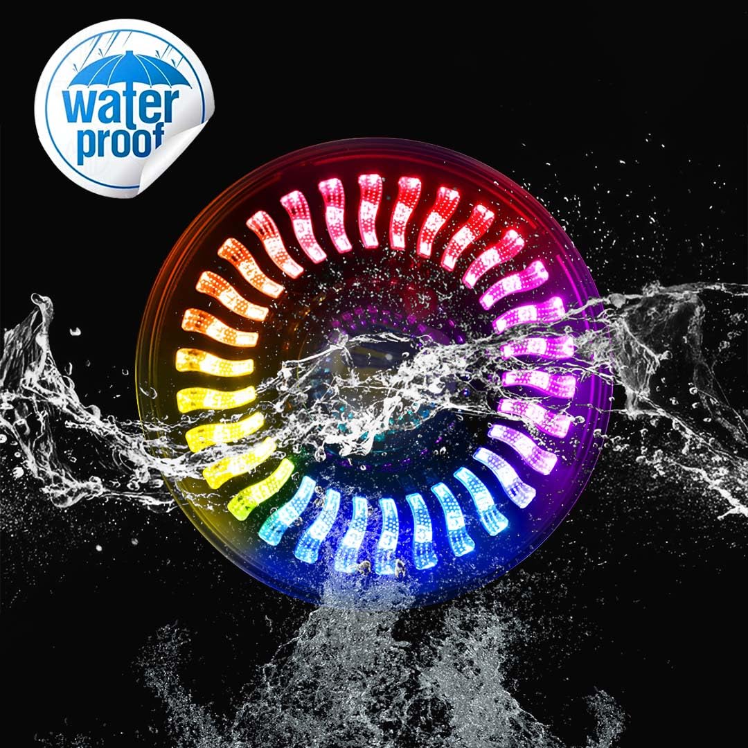 MOTO GENIUS 7 Inch RGB LED Round Headlight for Royal Enfield & Thar | High/Low Beam, Waterproof, Luminous Mode, Acrylic & Aluminum Construction, Durable, DRL, Bright LED (RGB Design)