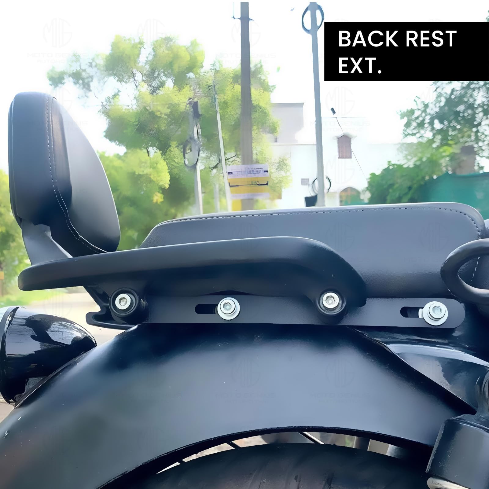 MOTO GENIUS Bike Backrest Extender for Meteor - Adjustable Motorcycle Backrest Extension for Enhanced Comfort and Support