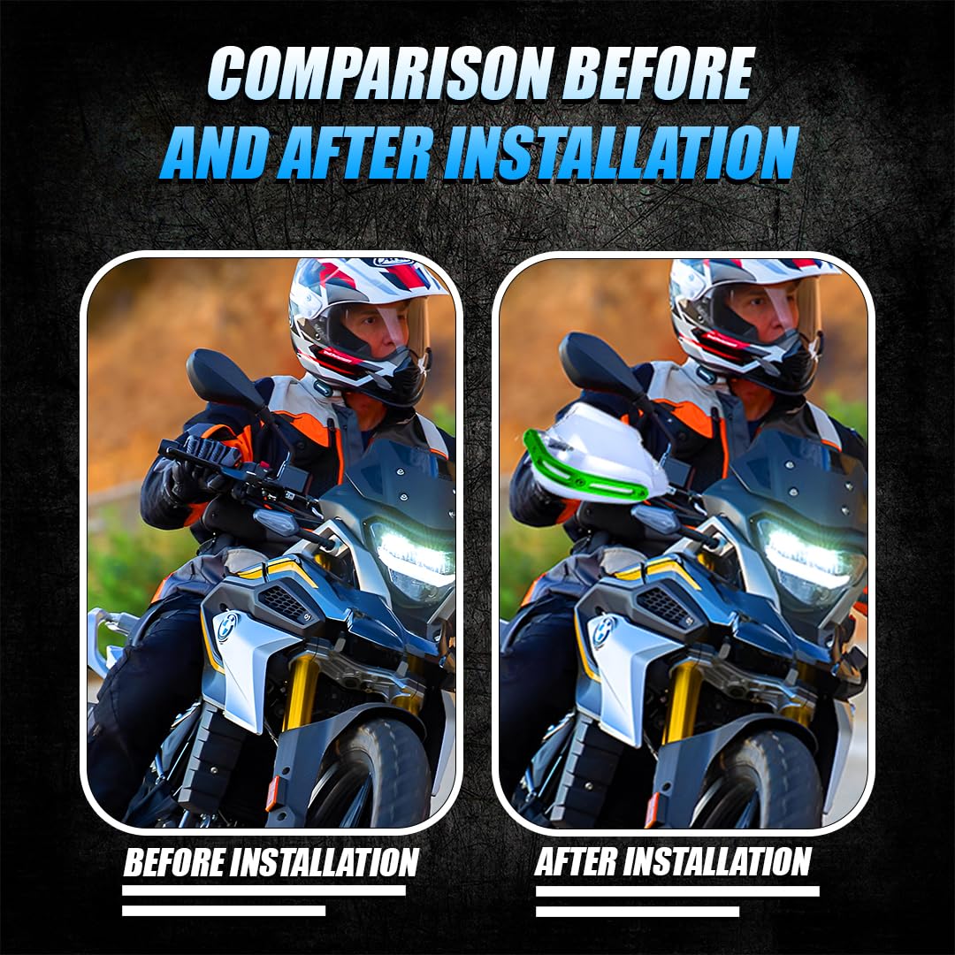 MOTO GENIUS Universal Motorcycle Handuards | Bike Wind Deflector Protectors for Handlebar Hand Safety, Fits Most Motorcycles