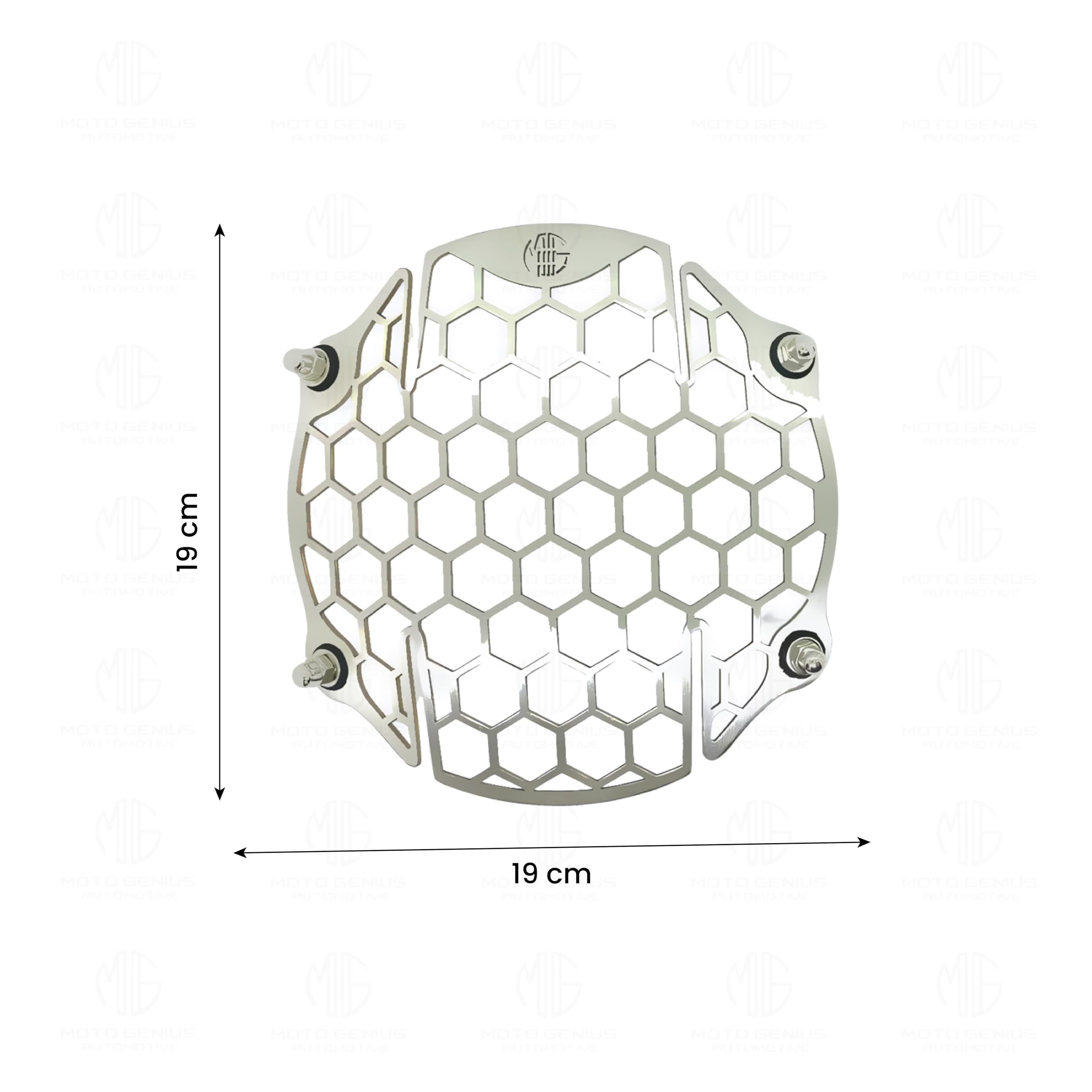 MOTO GENIUS Headlight Grill Guard for RE Himalayan BS3/BS4/BS6/Scram |Durable Stainless Steel Protective Cover for Motorcycle Lights (Honeycomb Grill)