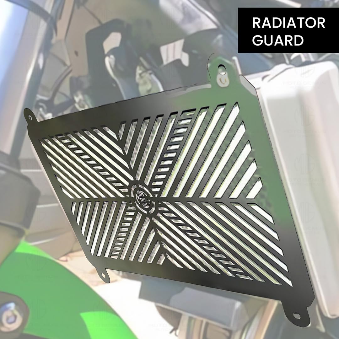 MOTO GENIUS Stainless Steel Radiator Grill Cover Guard Protector for Ninja 400 | Engine Cooling Protection | Rust-Resistant, Durable, Easy Installation ()
