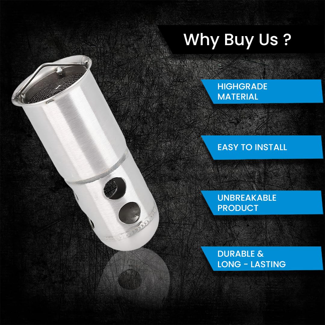 MOTO GENIUS Universal 50mm Motorcycle Exhaust Silencer Muffler | Stainless Steel DB Killer Insert for Noise Reduction & Performance Boost | Fits Most Bikes